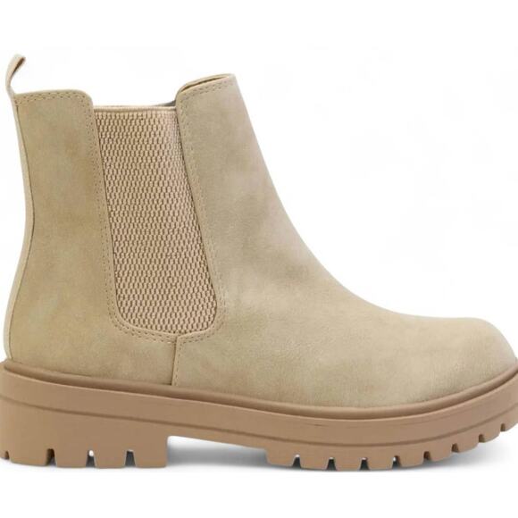 Marco Republic Women's 9 Combat Chelsea Ankle Boot Natural Lug Platform Chunky - Picture 2 of 7